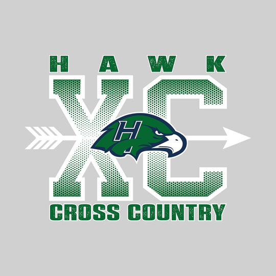Heritage Hawks - Cross Country - XC with Arrow and Mascot