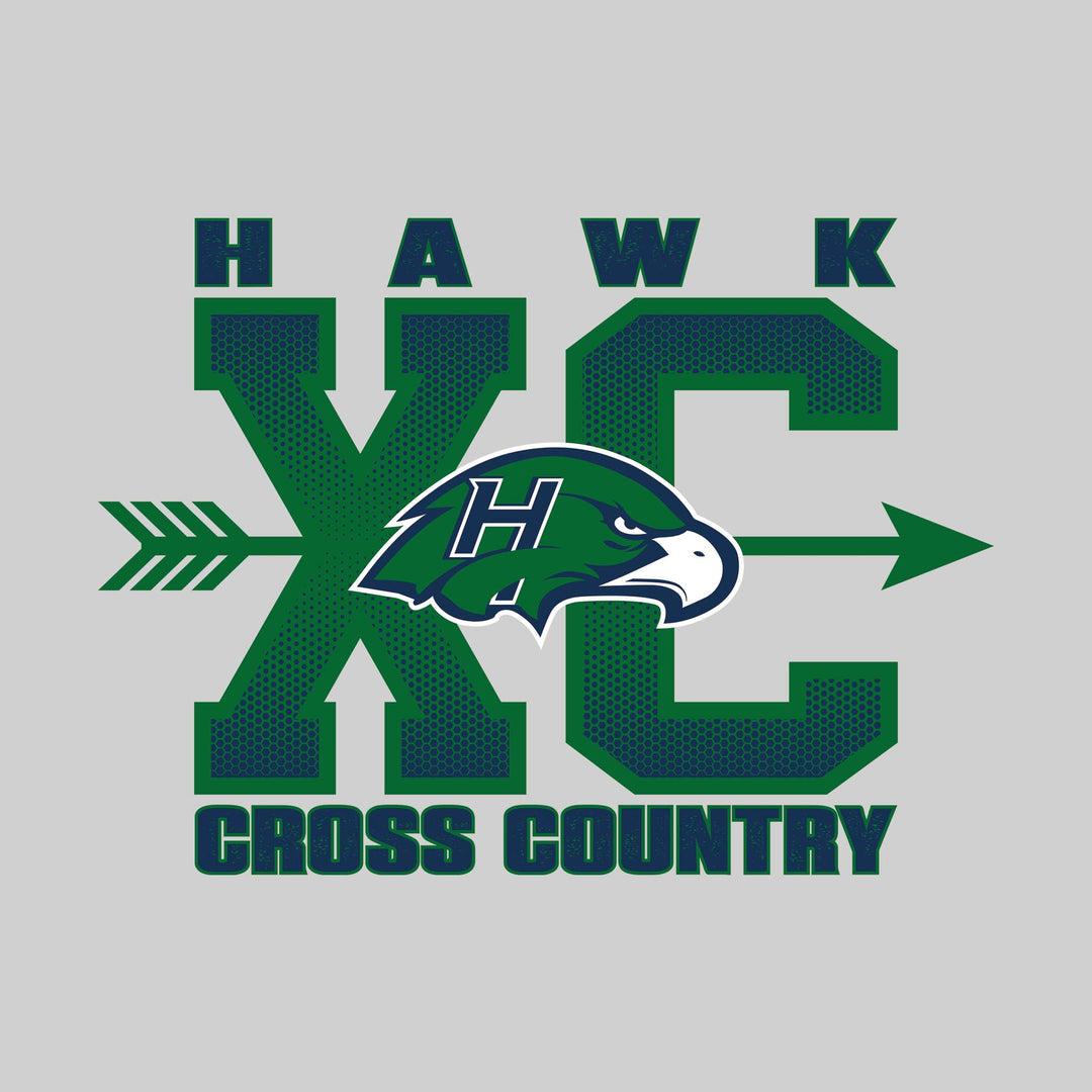 Heritage Hawks - Cross Country - XC with Arrow and Mascot