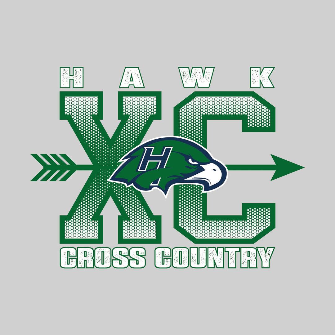 Heritage Hawks - Cross Country - XC with Arrow and Mascot