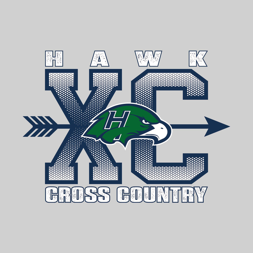 Heritage Hawks - Cross Country - XC with Arrow and Mascot