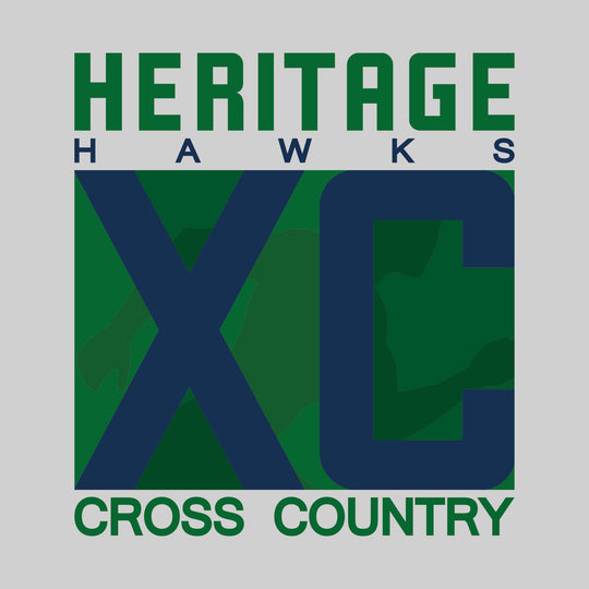 Heritage Hawks - Cross Country - XC with Runner Silhouette