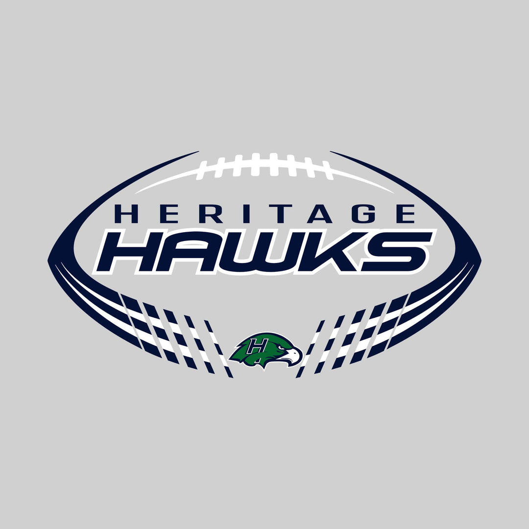 Heritage Hawks - Football - Football Shape with Mascot