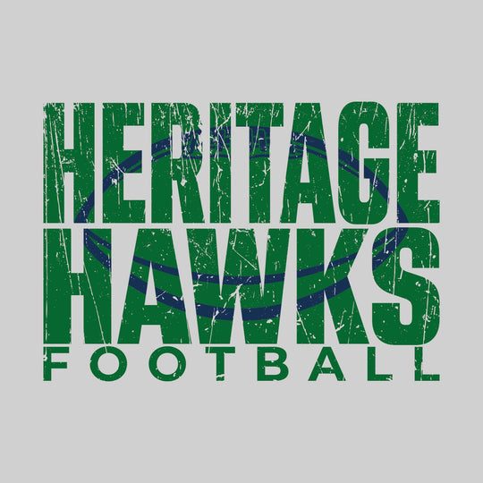 Heritage Hawks - Football - Heritage Hawks Football with Football Shape Inset