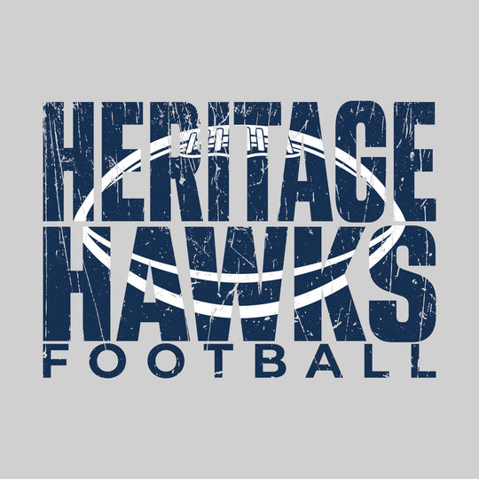 Heritage Hawks - Football - Heritage Hawks Football with Football Shape Inset