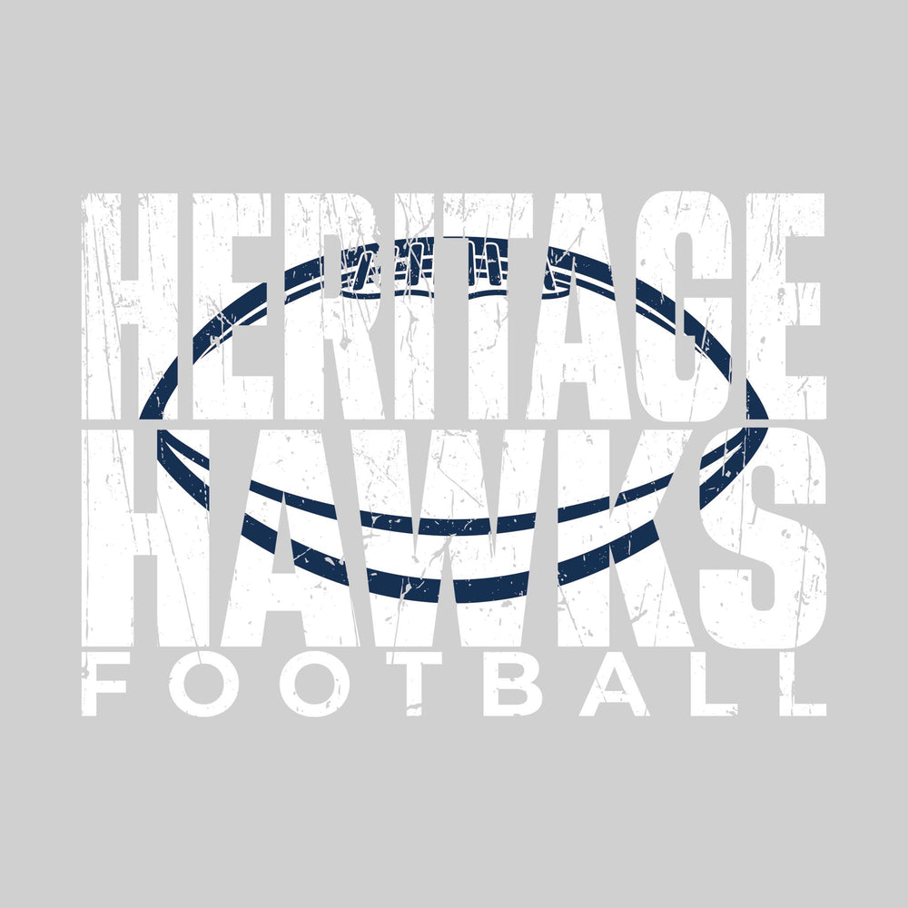 Heritage Hawks - Football - Heritage Hawks Football with Football Shape Inset