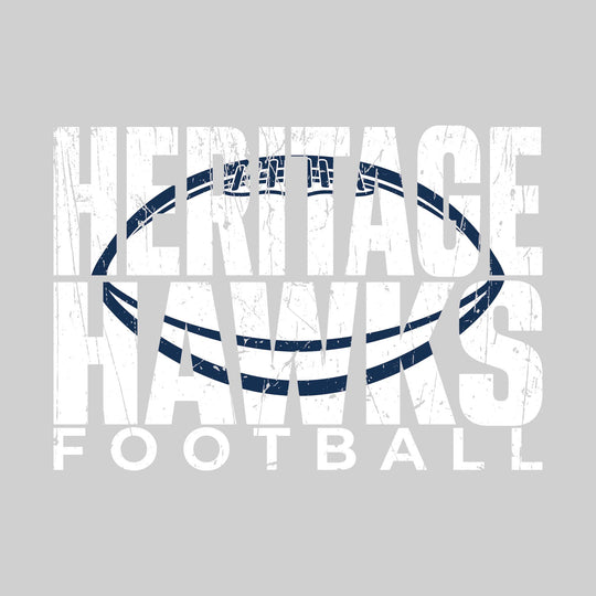 Heritage Hawks - Football - Heritage Hawks Football with Football Shape Inset