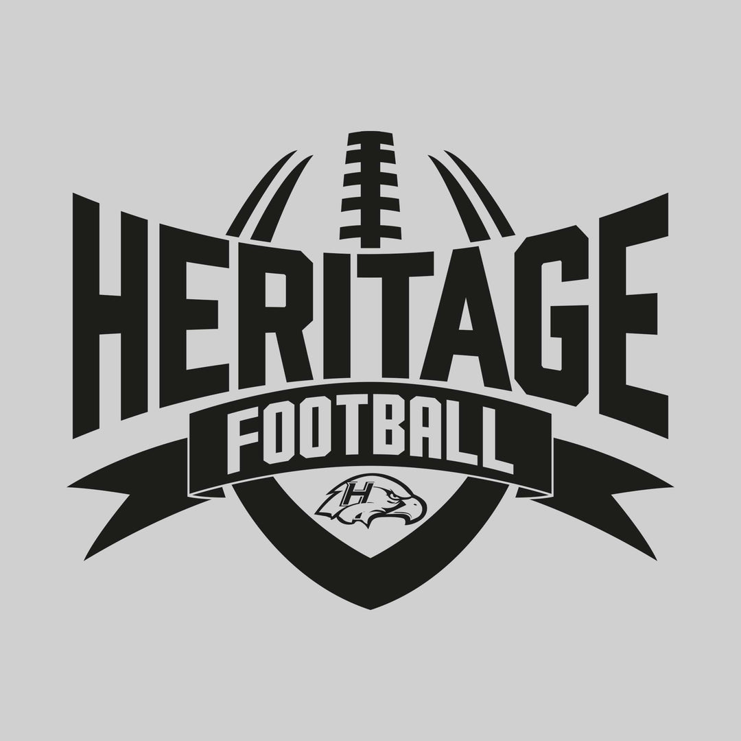 Heritage Hawks - Football - School Name with Football Shape and Banner