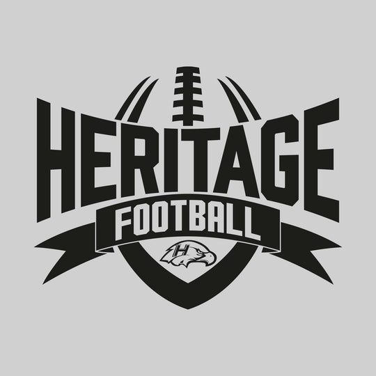 Heritage Hawks - Football - School Name with Football Shape and Banner