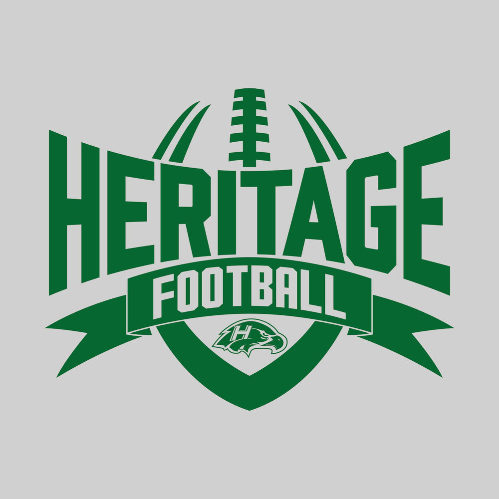 Heritage Hawks - Football - School Name with Football Shape and Banner