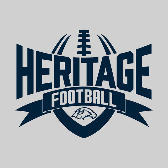 Heritage Hawks - Football - School Name with Football Shape and Banner