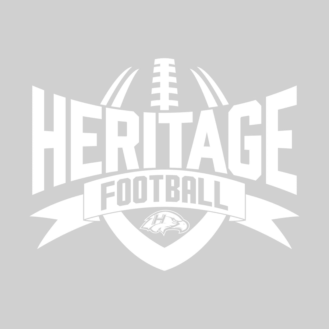 Heritage Hawks - Football - School Name with Football Shape and Banner