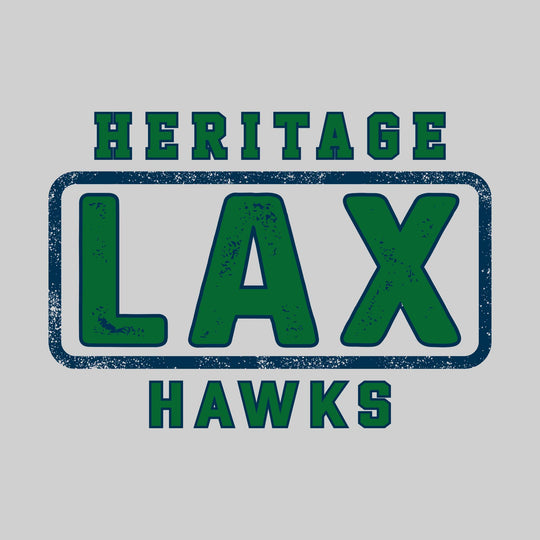 Heritage Hawks - Lacrosse - Heritage Framed LAX with Mascot Name - Distressed