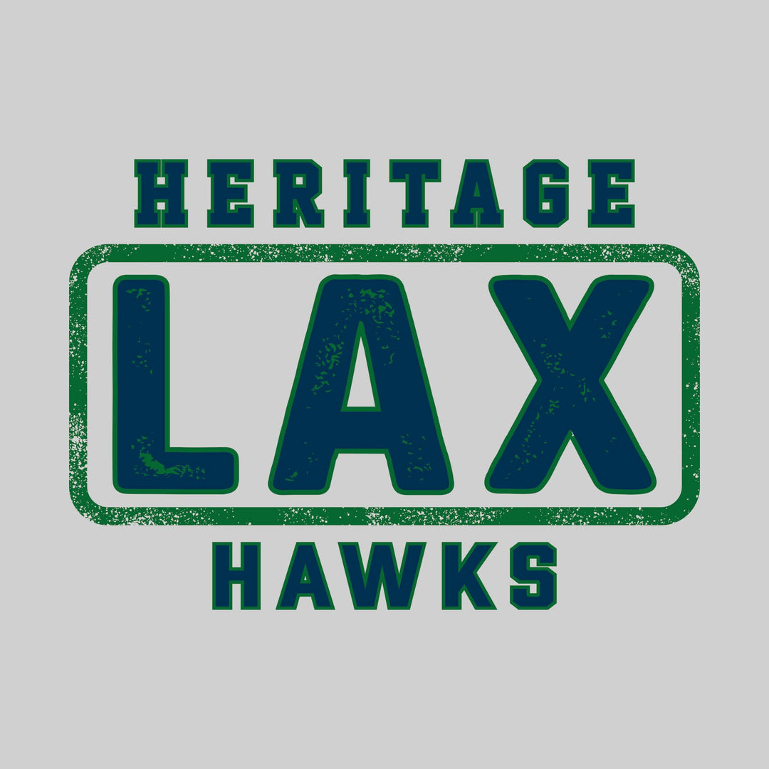 Heritage Hawks - Lacrosse - Heritage Framed LAX with Mascot Name - Distressed