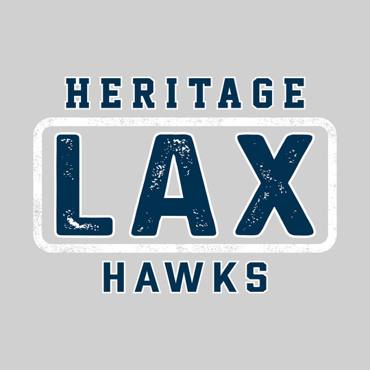 Heritage Hawks - Lacrosse - Heritage Framed LAX with Mascot Name - Distressed