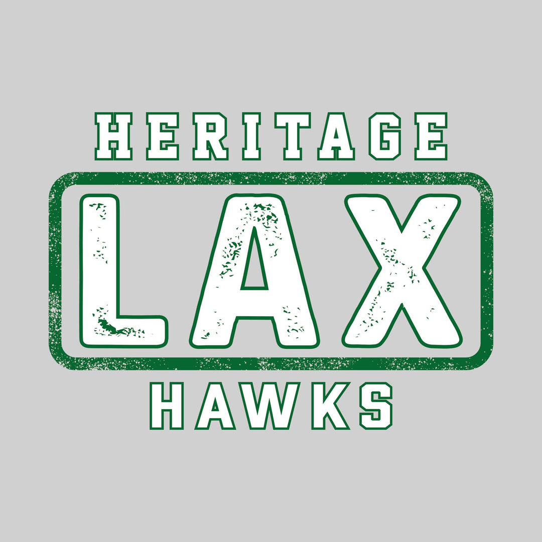 Heritage Hawks - Lacrosse - Heritage Framed LAX with Mascot Name - Distressed