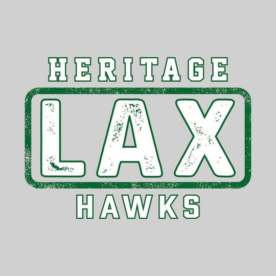 Heritage Hawks - Lacrosse - Heritage Framed LAX with Mascot Name - Distressed