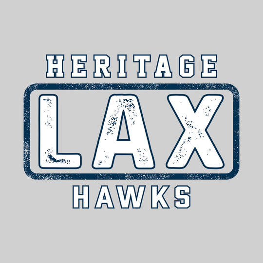 Heritage Hawks - Lacrosse - Heritage Framed LAX with Mascot Name - Distressed
