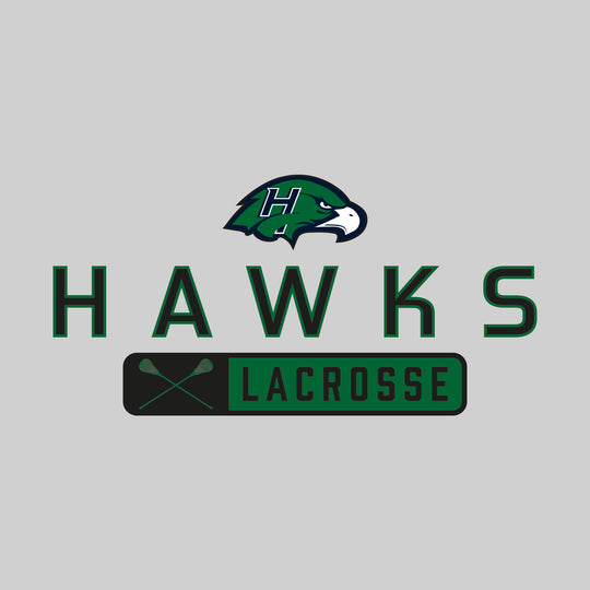 Heritage Hawks - Lacrosse - Mascot Over Name with Rounded Rectangle