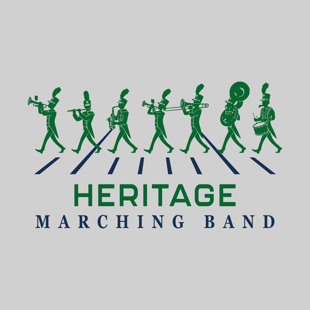 Heritage Hawks - Marching Band - Marching Band Silhouettes with Yard Lines