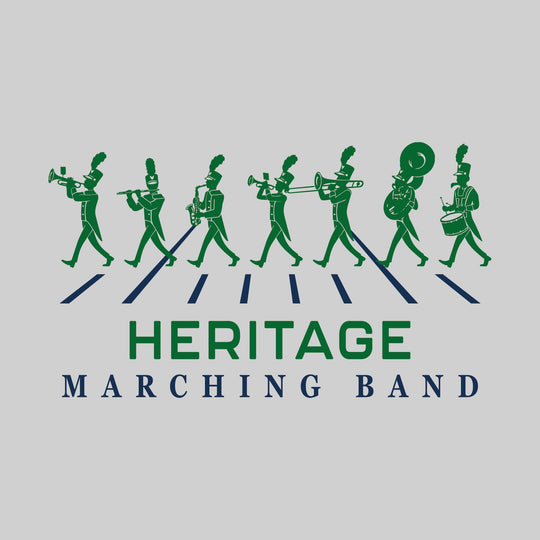 Heritage Hawks - Marching Band - Marching Band Silhouettes with Yard Lines