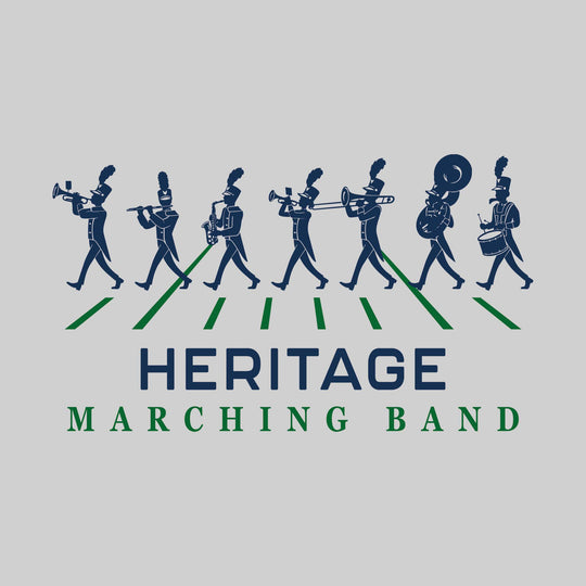 Heritage Hawks - Marching Band - Marching Band Silhouettes with Yard Lines