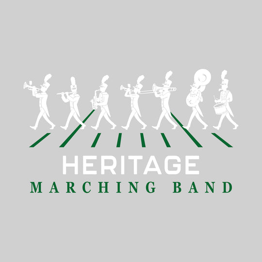 Heritage Hawks - Marching Band - Marching Band Silhouettes with Yard Lines