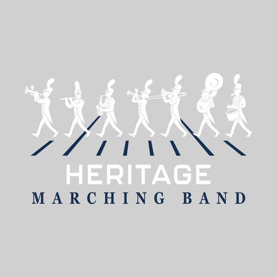 Heritage Hawks - Marching Band - Marching Band Silhouettes with Yard Lines