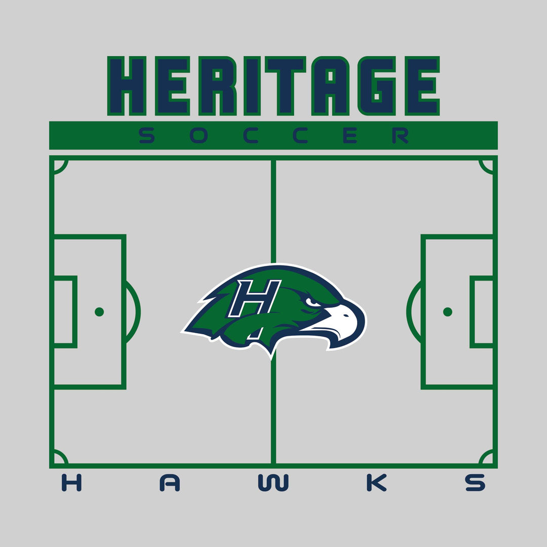 Heritage Hawks - Soccer - Pitch Lines with School Name &amp; Mascot