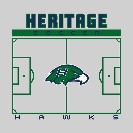 Heritage Hawks - Soccer - Pitch Lines with School Name &amp; Mascot