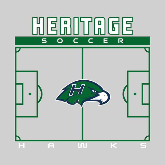 Heritage Hawks - Soccer - Pitch Lines with School Name &amp; Mascot