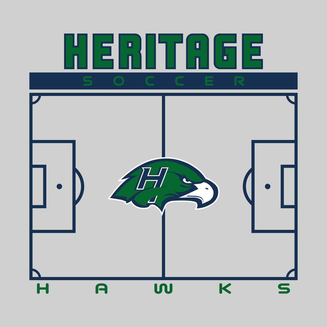 Heritage Hawks - Soccer - Pitch Lines with School Name &amp; Mascot