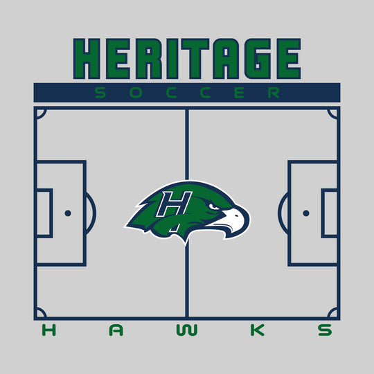 Heritage Hawks - Soccer - Pitch Lines with School Name &amp; Mascot