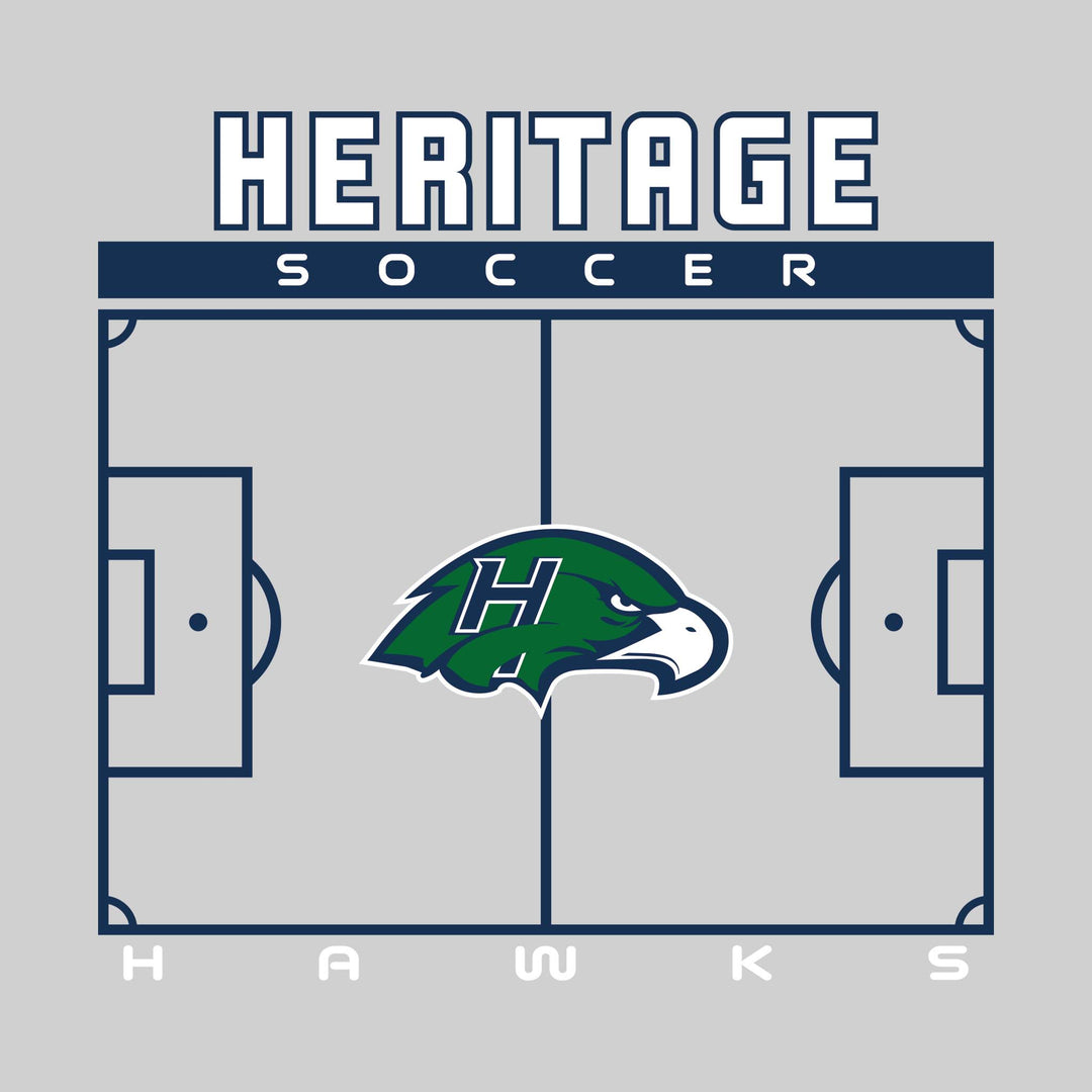 Heritage Hawks - Soccer - Pitch Lines with School Name &amp; Mascot