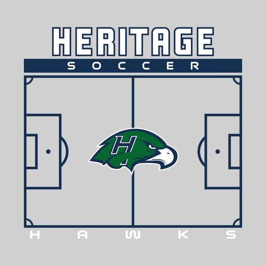 Heritage Hawks - Soccer - Pitch Lines with School Name &amp; Mascot