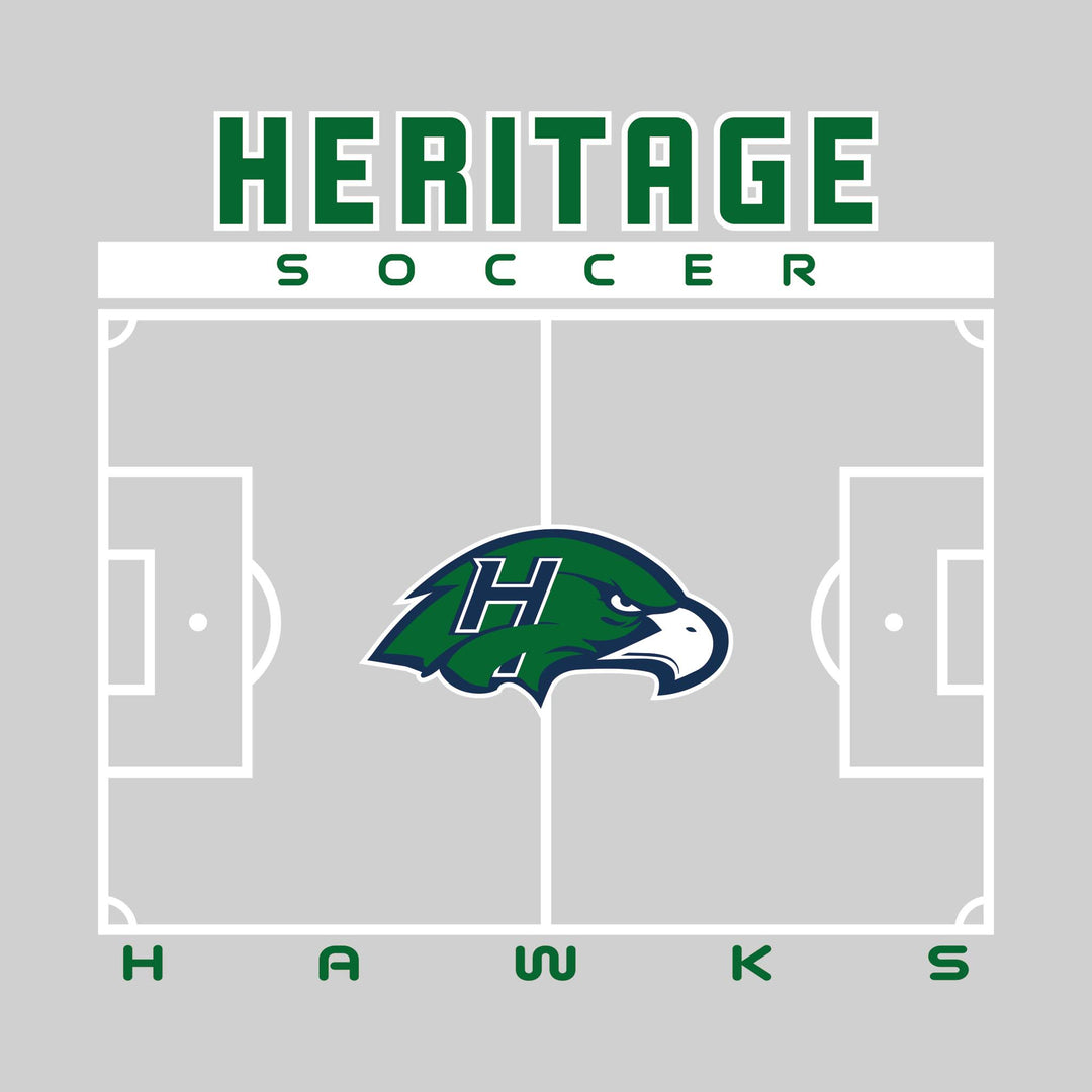 Heritage Hawks - Soccer - Pitch Lines with School Name &amp; Mascot