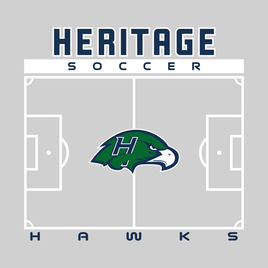 Heritage Hawks - Soccer - Pitch Lines with School Name &amp; Mascot