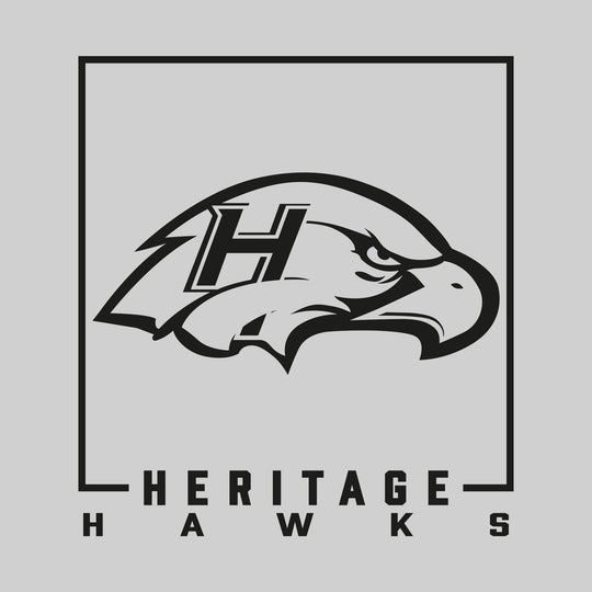 Heritage Hawks - Spirit Wear - Boxed Mascot with School Name