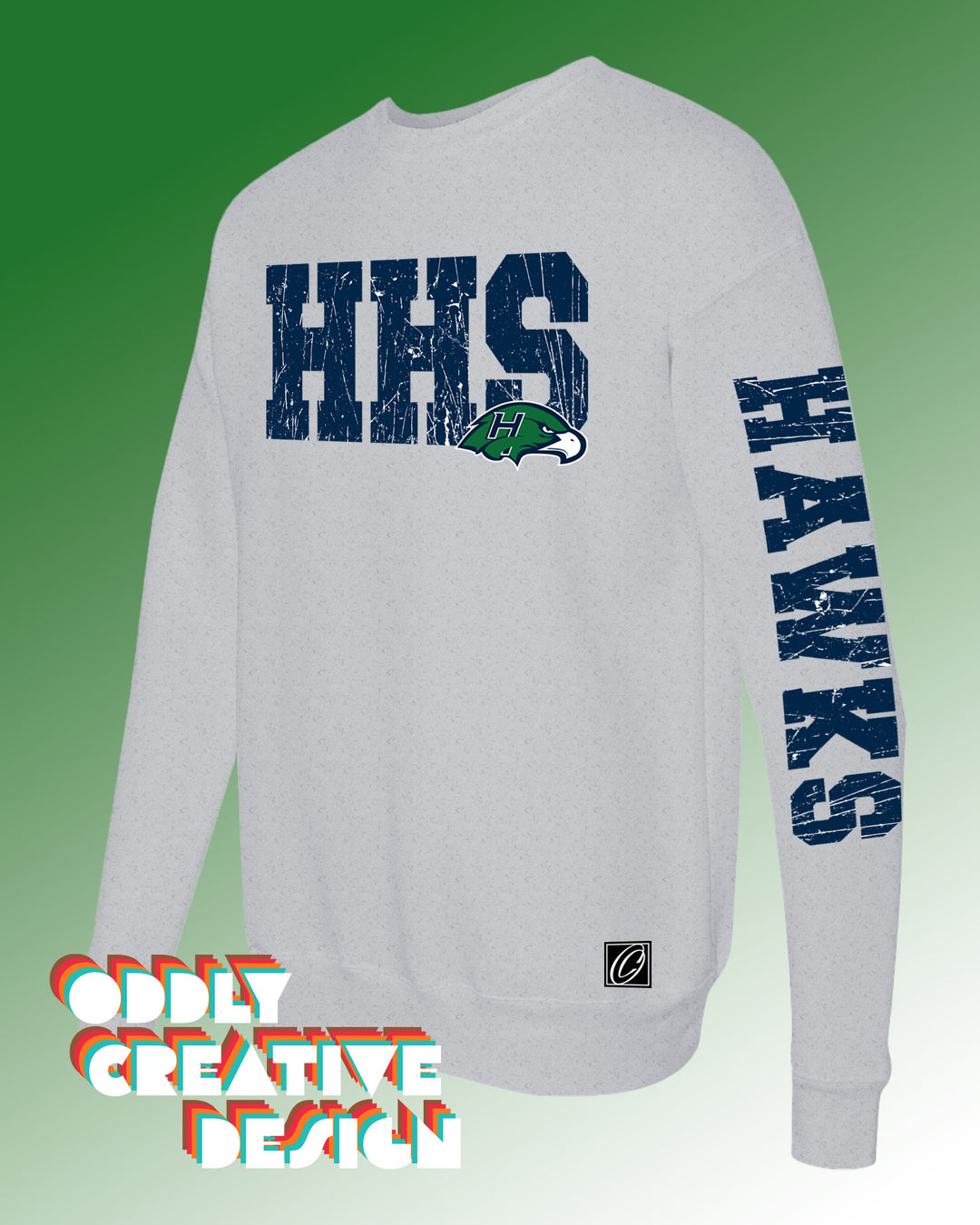 School Acronym with Mascot - Distressed - with Sleeve Print