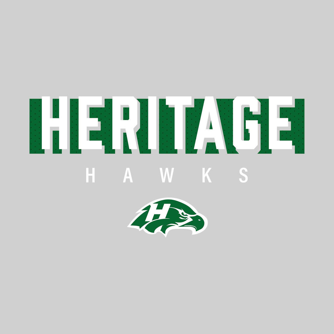 Heritage Hawks - School Spirit Wear - Heritage with Cutout Shadow and Mascot