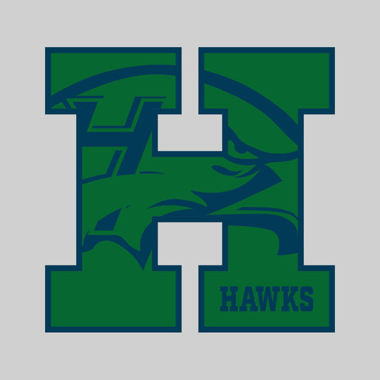 Heritage Hawks - Spirit Wear - H with Inset Mascot and Mascot Name