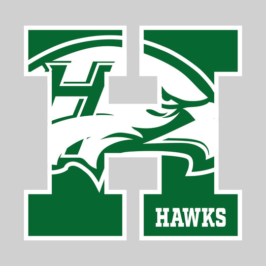 Heritage Hawks - Spirit Wear - H with Inset Mascot and Mascot Name