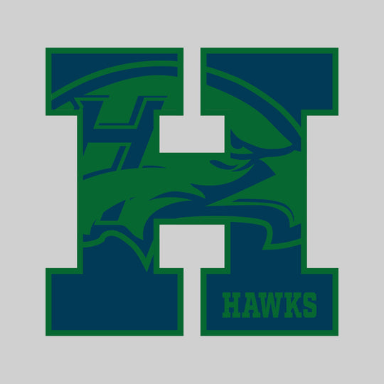 Heritage Hawks - Spirit Wear - H with Inset Mascot and Mascot Name