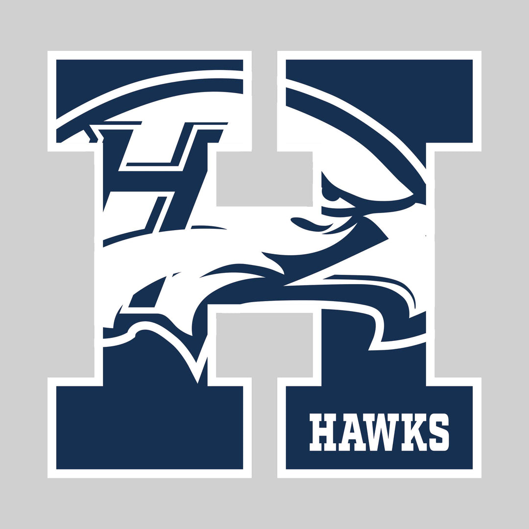 Heritage Hawks - Spirit Wear - H with Inset Mascot and Mascot Name