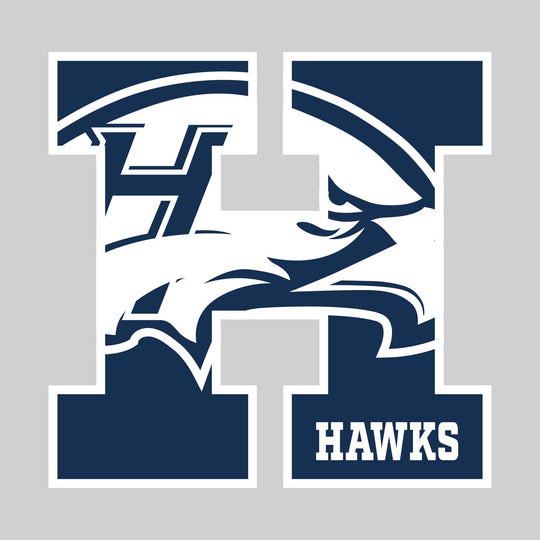 Heritage Hawks - Spirit Wear - H with Inset Mascot and Mascot Name
