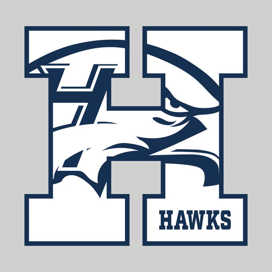 Heritage Hawks - Spirit Wear - H with Inset Mascot and Mascot Name