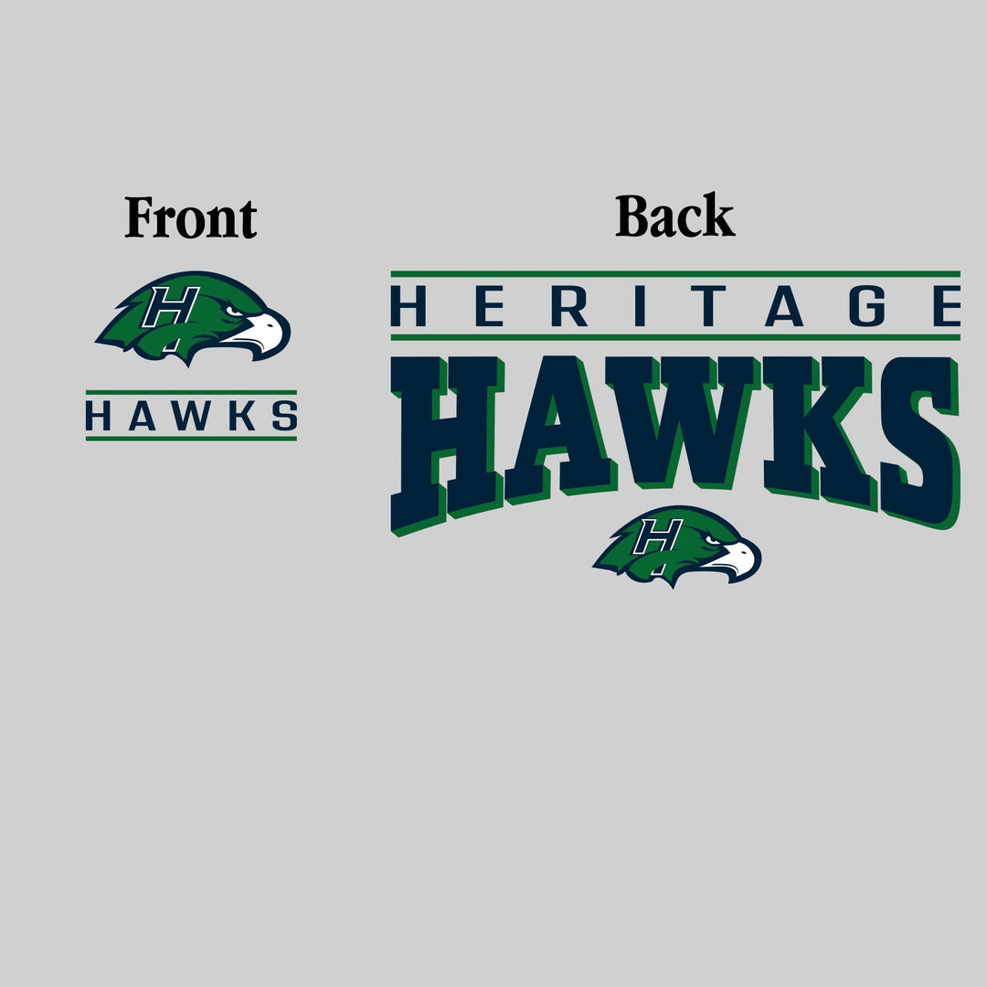 Heritage Hawks - Spirit Wear - Mascot Over Bracketed Name