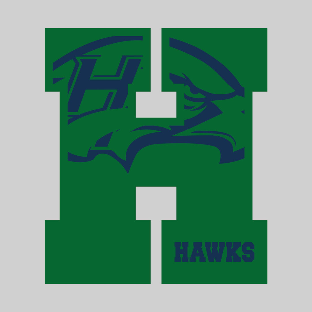 Heritage Hawks - Spirit Wear - Oversized Letter with Mascot Inset