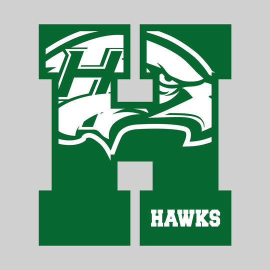Heritage Hawks - Spirit Wear - Oversized Letter with Mascot Inset