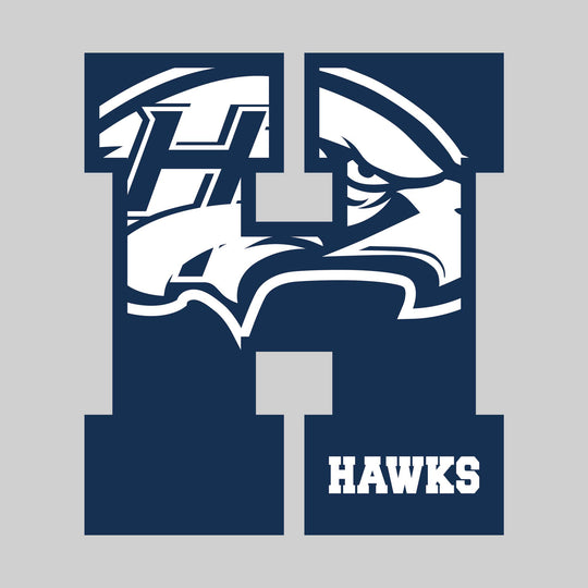 Heritage Hawks - Spirit Wear - Oversized Letter with Mascot Inset