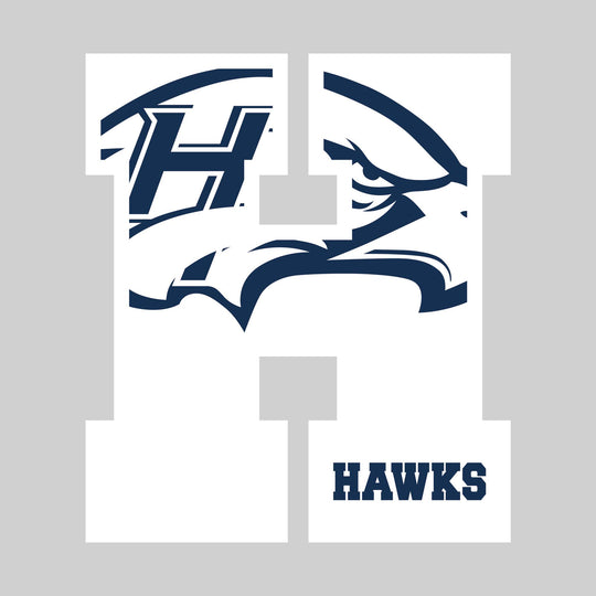 Heritage Hawks - Spirit Wear - Oversized Letter with Mascot Inset